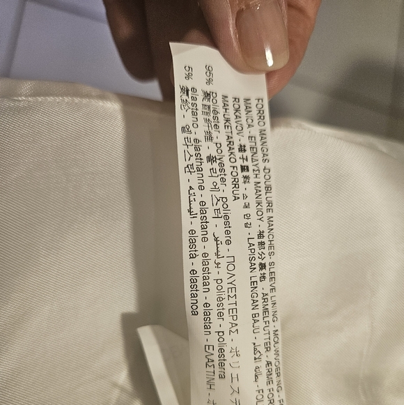 ZARA White Blazer Size XS Tailored Minimalist Formal Office Monochrome Neutral - Picture 8 of 11